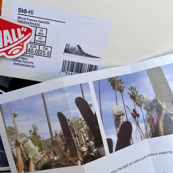 Vans Sk8-Hi Moca Frances Stark/Black Men’s sneakers - skate shoes - Picture 16 of 16